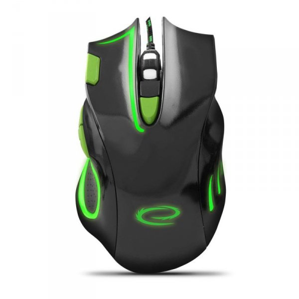 Mysz przewodowa Esperanza MX401 Hawk optyczna Gaming USB czarno-zielona