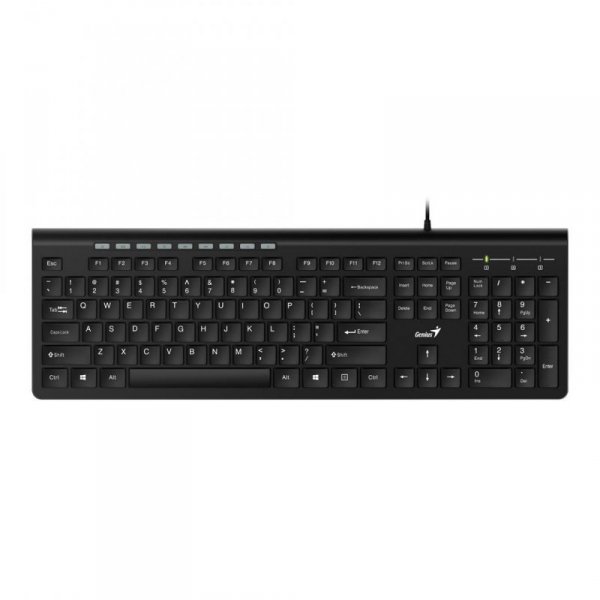 Klawiatura przewodowa Genius Slimstar 230 Offcie black, Full size