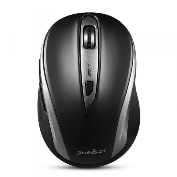 Mysz bezprzewodowa Perixx PERIMICE-721 optyczna 1600dpi 2.4 GHz, czarna, silent, cicha, bezklikowa