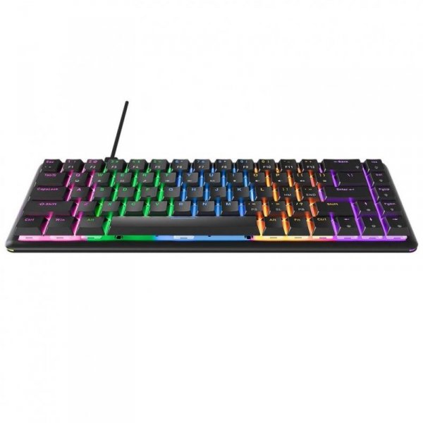 Klawiatura przewodowa Rampage REBEL-BLACKBS gamingowa mechaniczna Rainbow Light, niski profil