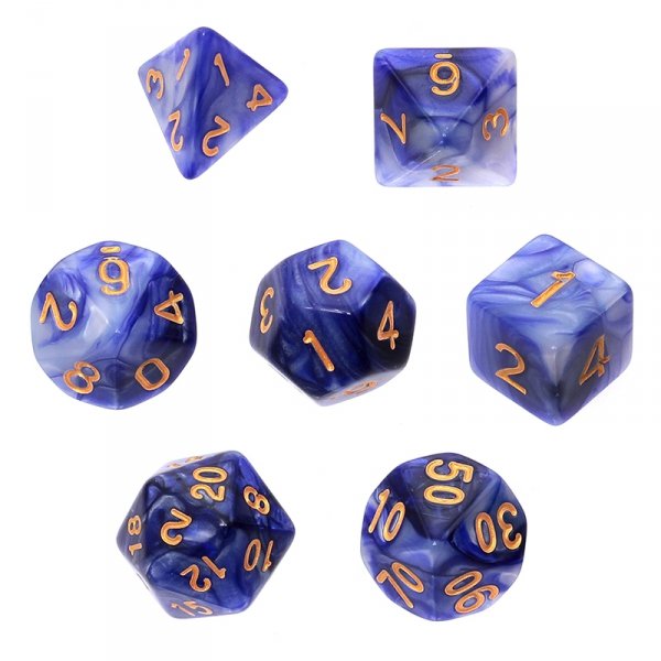 7 kości.2kolor.Fioletowo-srebrne.REBEL