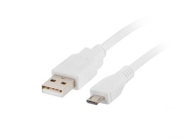 Kabel USB 2.0 Lanberg micro AM-MBM5P 3m biały