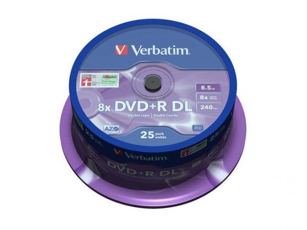 DVD+R Verbatim 8.5GB X8 Double Layer (25 Cake) 1szt