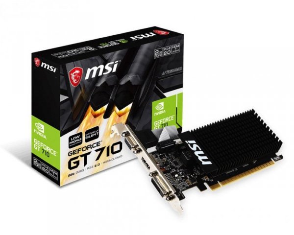  Karta VGA MSI GT 710 2GD3H LP  2GB DDR3 64bit VGA+DVI+HDMI PCIe2.0 LP