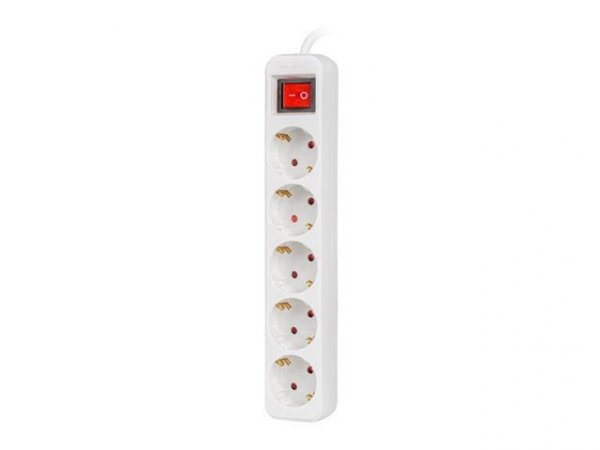 Listwa przedłużacz Lanberg 1,5m biała 5x 230V Schuko z wyłącznikiem