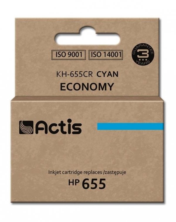 Tusz ACTIS KH-655CR (zamiennik HP 655 CZ110AE; 12 ml; niebieski/cyan)