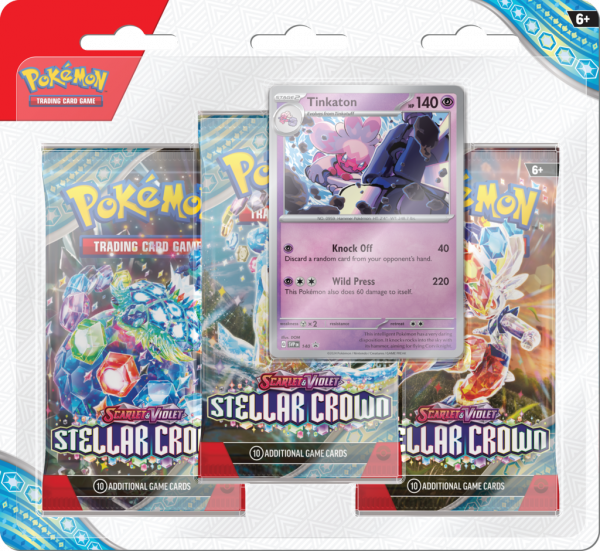 Pokémon TCG: Scarlet &amp; Violet - Stellar Crown - 3-Pack Blister Tinkaton