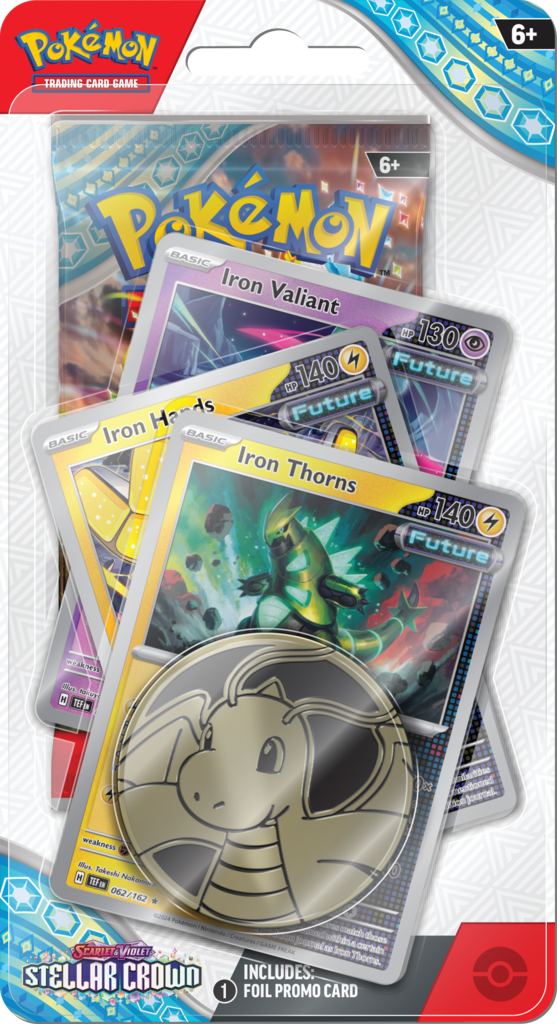 Pokémon TCG: Scarlet &amp; Violet - Stellar Crown - Premium Checklane Blister Iron Thirns