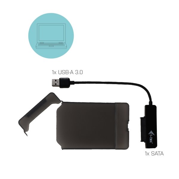 Obudowa USB 3.0 dysku 2,5&quot; i-tec MySafe USB Type-A 3.2 Gen 1 (3.1 Gen 1) 5 Gbit/s