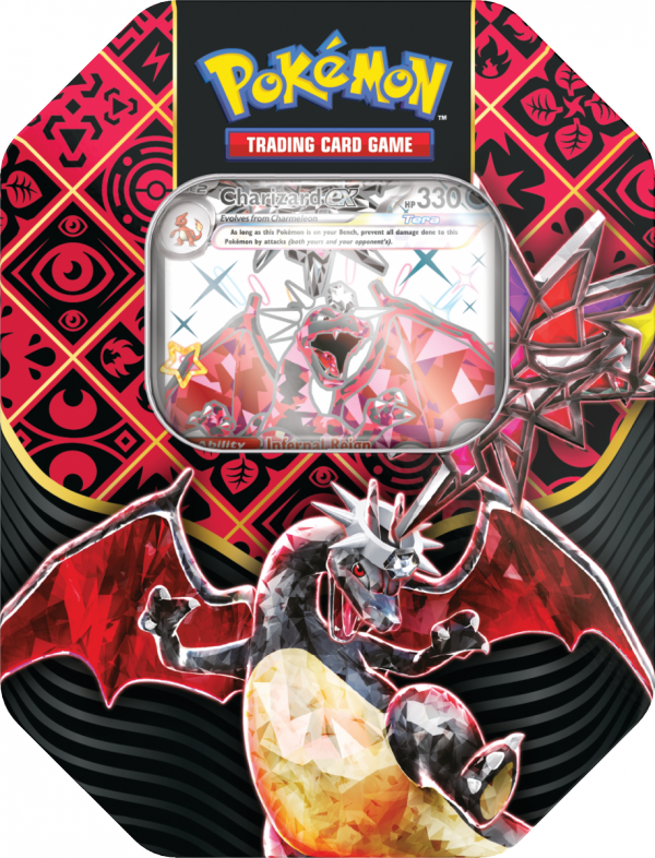 Pokémon TCG: Paldean Fates Tin 4-booster BUNDLE - Charizard