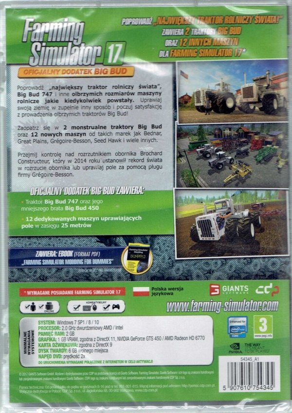 Gra Farming Simulator 2017 Oficjalny dodatek Big Bud PC