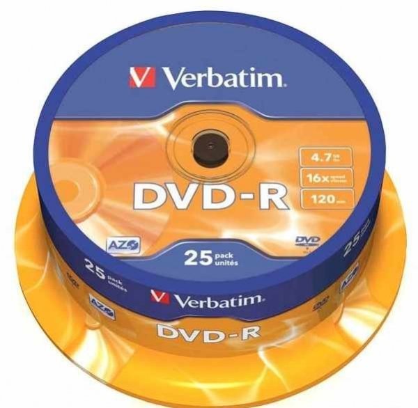DVD-R verbatim 4.7GB 16x cake 25/1szt