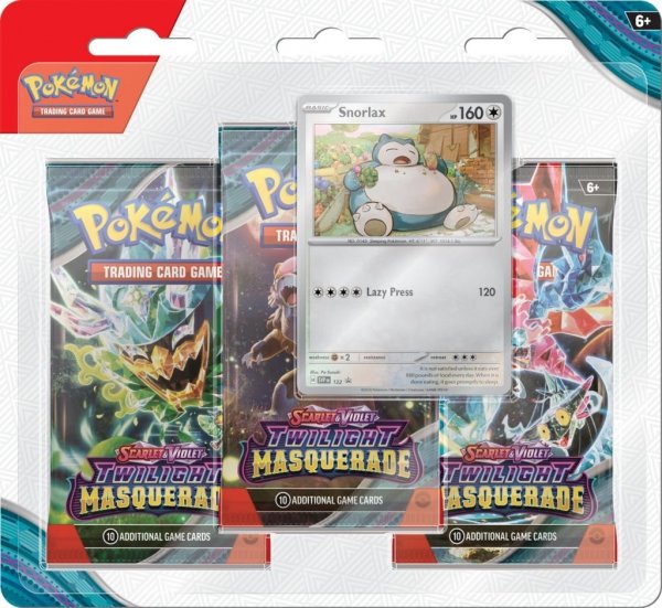 Pokémon TCG: Scarlet &amp; Violet - Twilight Masquerade - 3-Pack Blister - Snorlax