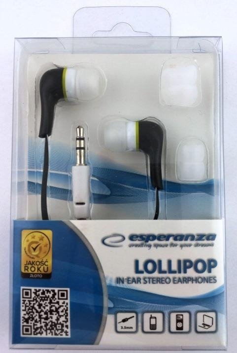 ESPERANZA EH146K - 5901299904879 ESPERANZA EH146K LOLLIPOP - Słuchawki Douszne Audio Stereo