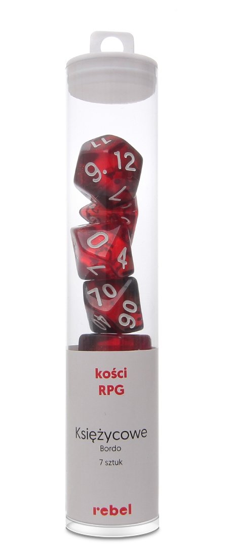 7 kości.Kamienie Księżycowe.Bordo.REBEL