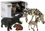 Zestaw Figurek Zwierzęta Afryka Hipopotam Zebra