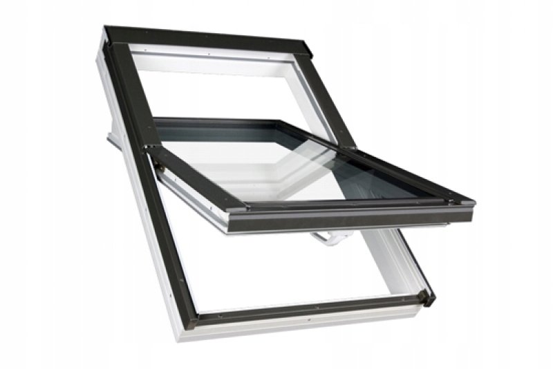 OKNO DACHOWE OPTILIGHT ŁAZIENKOWE PVC 66x98 TLP U4 3 SZYBOWE + KOŁNIERZ