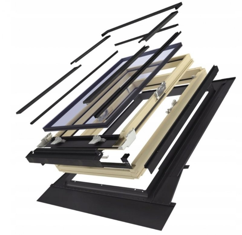 OKNO DACHOWE OPTILIGHT 78x98 D PRO 3 SZYBY + KOŁNIERZ POKRYCIA FALISTE