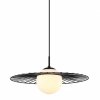 ITALUX SALLY MDM-4003/1 BK LAMPA WISZĄCA NOWOCZESNA DRUCIANA SZKLANY BIAŁY KLOSZ DO SALONU 