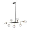 ZUMA LINE P0488-07T-SEAC ROCK LAMPA WISZĄCA CZARNY MATOWY ZŁOTY ZE SZKLANYMI KLOSZAMI