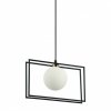 ITALUX GROSETTA PND-53423-1-BK LAMPA WISZĄCA CZARNY PROSTOKĄT SZKLANY KLOSZ DO SALONU 