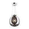 LAMPA WISZĄCA CHROM SZKLANA CZARNY KLOSZ P19066B-D30 MOON 