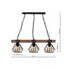 MILAGRO Lampa wisząca ULF BLACK / WOOD 3xE27 60W