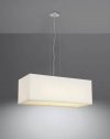Żyrandol SANTA BIS 80 biały prostokąt abażur tkanina, PVC, stal nowoczesna lampa wisząca sufitowa E27 LED SOLLUX LIGHTING