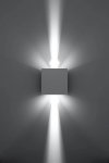 Kinkiet LUCA biały LED IP54 kwadrat aluminium lampę można stosować na zewnątrz regulacja strumienia świetlnego LED SOLLUX LIGHTING