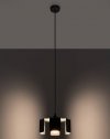 Lampa wisząca TULIP czarny stalowy nowoczesny design zwis na lince sufitowy E27 LED SOLLUX LIGHTING