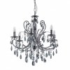 ITALUX BAROCCO BLACK MD72709-6B LAMPA WISZĄCA CZARNA ŚWIECZNIKOWA Z KRYSZTAŁKAMI DO SALONU 