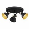 LAMPA SUFITOWA PLAFON SPOT REFLEKTOR CZARNO ZŁOTY INDUSTRIALNY DO SALONU POKOJU KUCHNI ARGON LENORA 6241 