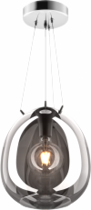 LAMPA WISZĄCA CHROM SZKLANA CZARNY KLOSZ P19066B-D30 MOON 