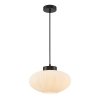 ITALUX GROSTE PND-52376-1-BK LAMPA WISZĄCA CZARNA BIAŁA SZKLANA