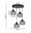 Lampa wisząca ze szklanymi kloszami - CRYSTAL 2220/4/OW LIGHT HOME