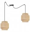Lampa wisząca BOHO, spider, beż, juta, metal, dwa abażury, regulowana wysokość LIGHT HOME