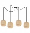 Lampa wisząca BOHO, spider, beż, 4 jutowe abażury, metalowa konstrukcja, regulacja wysokości LIGHT HOME