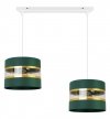 Lampa wisząca Elegance Gold, dwa klosze,, metal, regulacja wysokości, listwa LIGHT HOME