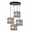 Lampa wisząca Elegance Gold, 4 abażury, regulacja wysokości, podsufitka, metal LIGHT HOME