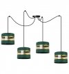 Lampa wisząca Elegance Gold, cztery abażury pająk, metalowa konstrukcja, regulacja wysokości LIGHT HOME