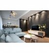 Lampa sufitowa TIMBER, drewniany klosz, czarna konstrukcja, E27 LIGHT HOME