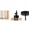 Lampa sufitowa TIMBER, drewniany klosz, czarna konstrukcja, E27 LIGHT HOME