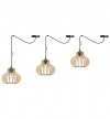Lampa wisząca typu pająk, drewniany klosz ażurowy o oryginalnym kształcie 23 cm, okrągła podsufitka, E27 LIGHT HOME