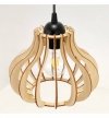 Lampa wisząca na okrągłej podsufitce 30 cm z 3 drewnianymi kloszami 23 cm o oryginalnym kształcie, E27 LIGHT HOME