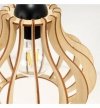 Regulowana lampa wisząca, prostokątna podsufitka, 6 kloszy o oryginalnym kształcie z drewnianych lameli, 23 cm, E27 LIGHT HOME
