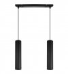 Lampa wisząca na szerokiej prostokątnej listwie 40 cm, 2 podłużne wąskie klosze metalowe tuba 6 cm, GU10 LIGHT HOME