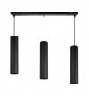 Lampa wisząca na szerokiej prostokątnej listwie 60 cm, 3 podłużne wąskie klosze metalowe tuba 6 cm, GU10 LIGHT HOME