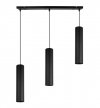 Lampa wisząca na szerokiej prostokątnej listwie 60 cm, 3 podłużne wąskie klosze metalowe tuba 6 cm, GU10 LIGHT HOME