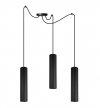 Lampa wisząca typu pająk, 3 podłużne wąskie klosze metalowe tuba 6 cm, GU10 LIGHT HOME