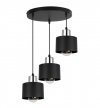 Lampa wisząca z okrągłą podsufitką, 3 czarne, metalowe klosze 12 cm ze srebrnym wykończeniem, E27 LIGHT HOME